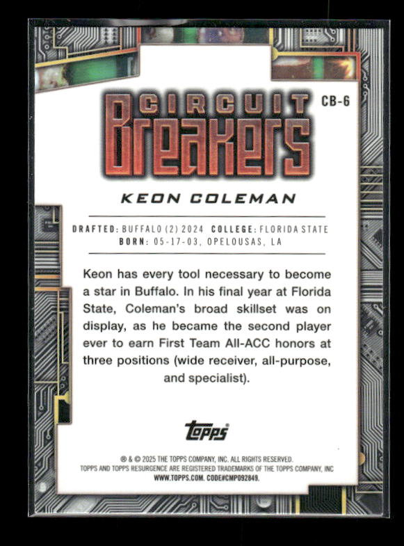 2024 Topps Resurgence - Circuit Breakers #CB-6 Keon Coleman
