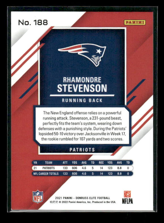 2021 Panini Chronicles #188 Rhamondre Stevenson Elite Update Red #/399