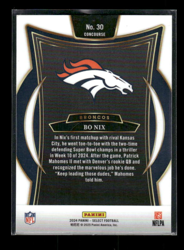 2024 Panini Select #30 Bo Nix