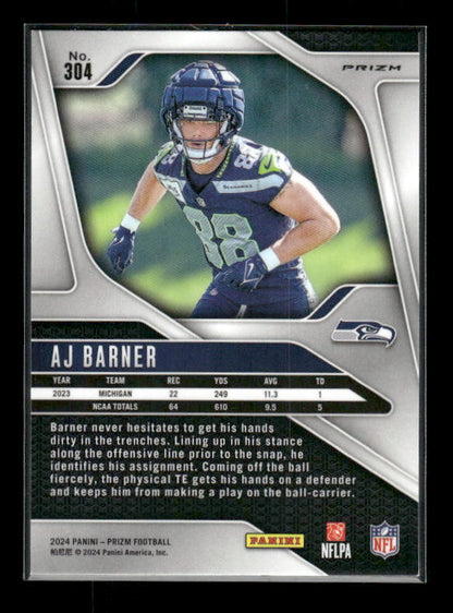 2024 Panini Prizm #304 AJ Barner Green Wave