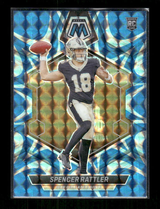 2024 Panini Mosaic #393 Spencer Rattler Mosaic Reactive Blue