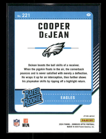 2024 Donruss Optic #221 Cooper DeJean Pink