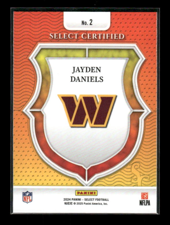2024 Panini Select #2 Jayden Daniels Select Certified Rookies