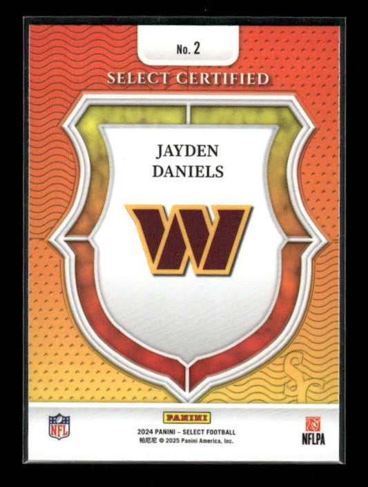 2024 Panini Select #2 Jayden Daniels Select Certified Rookies
