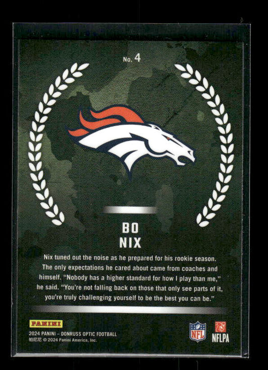2024 Donruss Optic #4 Bo Nix Rookie Recruits