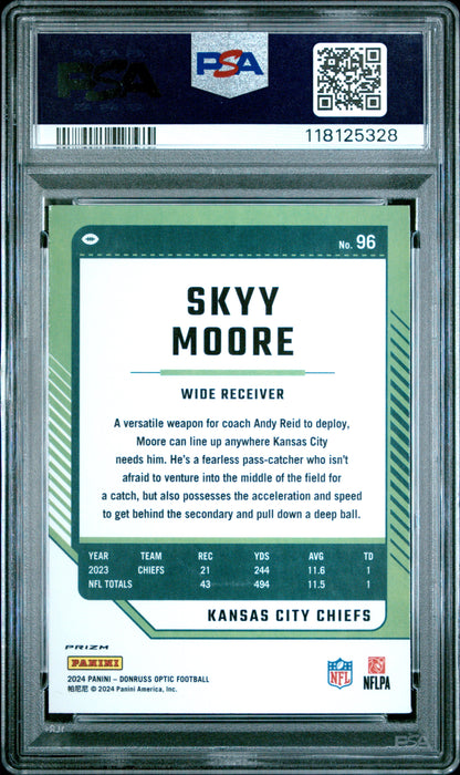 2024 Panini Donruss Optic #96 Skyy Moore White Sparkle PSA 9