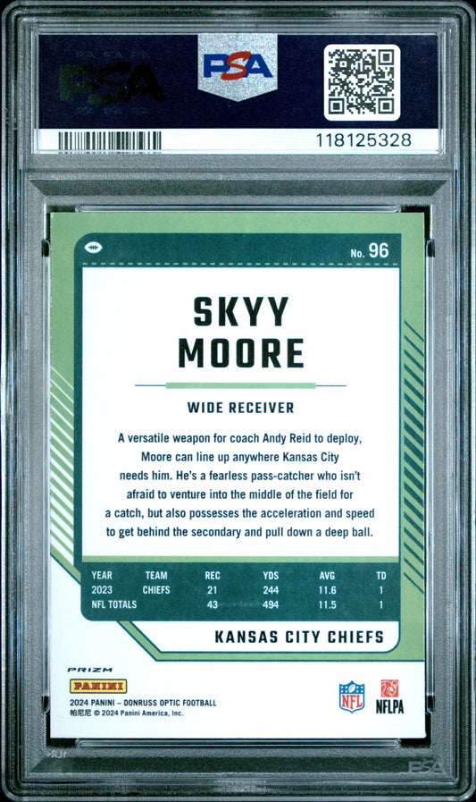 2024 Panini Donruss Optic #96 Skyy Moore White Sparkle PSA 9
