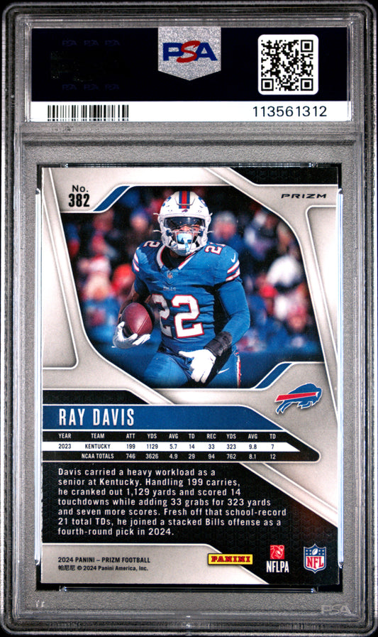 2024 Panini Prizm #382 Ray Davis Silver Prizm PSA 9