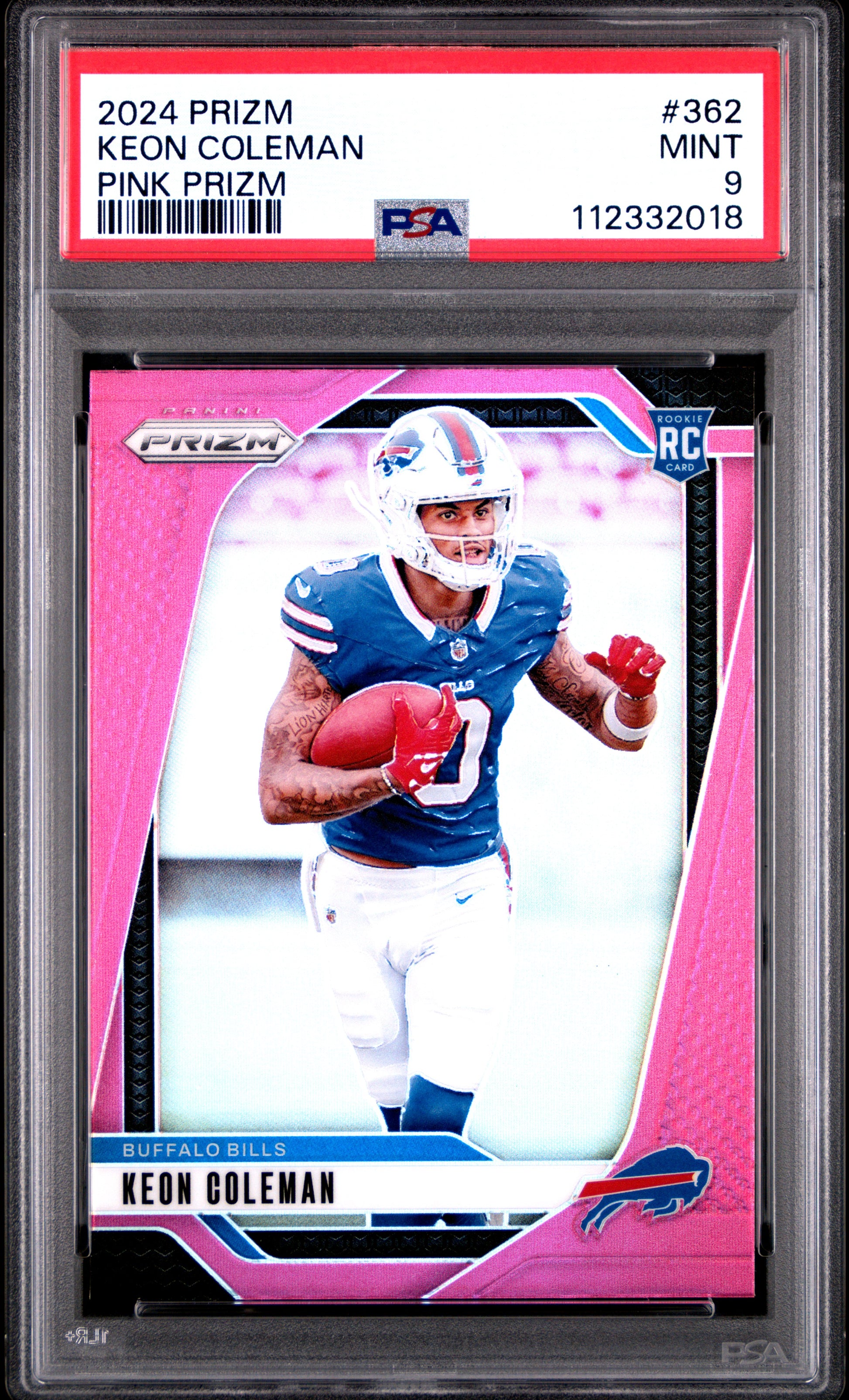 2024 Panini Prizm #362 Keon Coleman Pink Prizm PSA 9