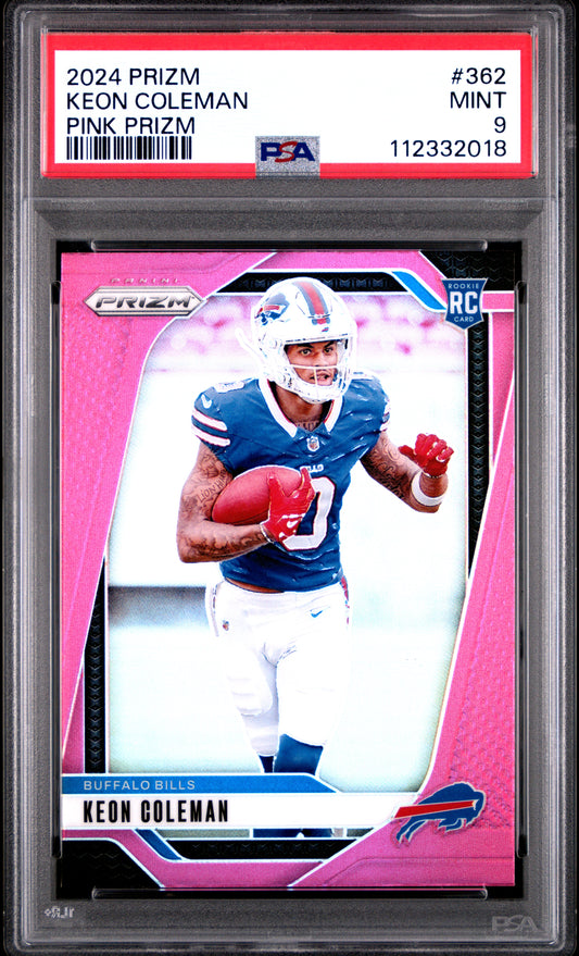 2024 Panini Prizm #362 Keon Coleman Pink Prizm PSA 9
