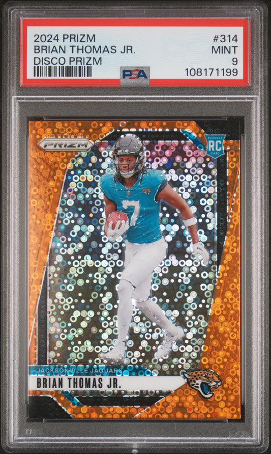 2024 Panini Prizm #314 Brian Thomas Jr. Disco Prizm PSA 9