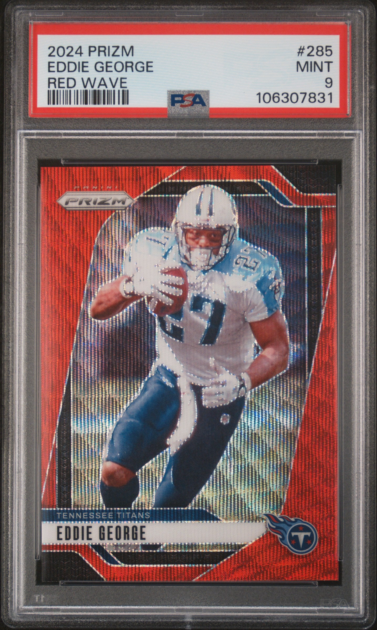 2024 Panini Prizm #285 Eddie George Red Wave PSA 9