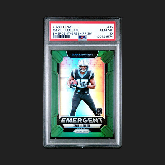Xavier Legette - 2024 Panini Prizm - Green Emergent - Rookie - PSA 10
