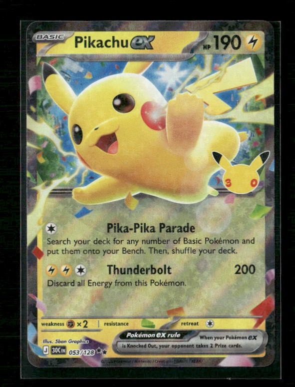 ME: 30th Celebration #053/128 Pikachu ex
