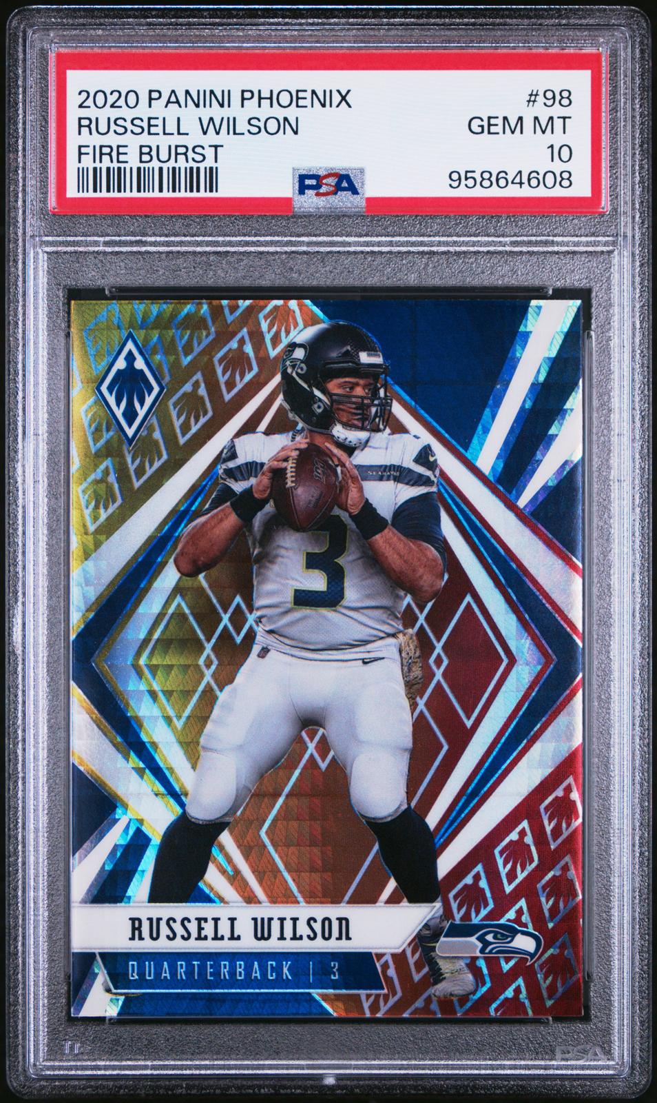 2020 Panini Phoenix #98 Russell Wilson Fire Burst PSA 10