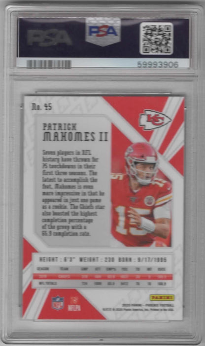 Patrick Mahomes - 2020 Phoenix Football - Fire Burst - PSA 9