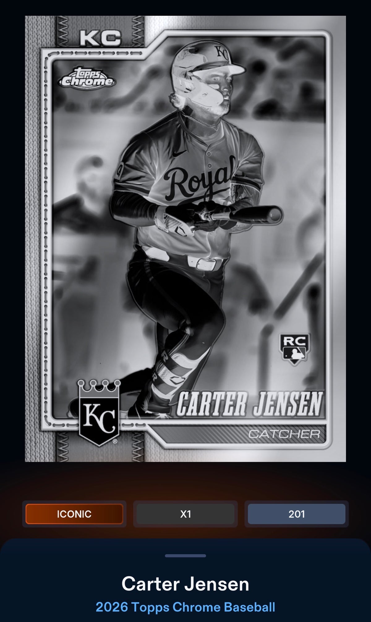 Topps BUNT Digital Card – Carter Jenson – Series 1 - Negative Base | Iconic