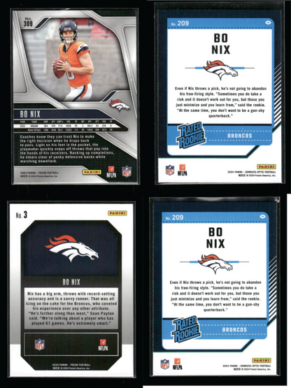 Bo Nix - Rookie 4 Card Lot
