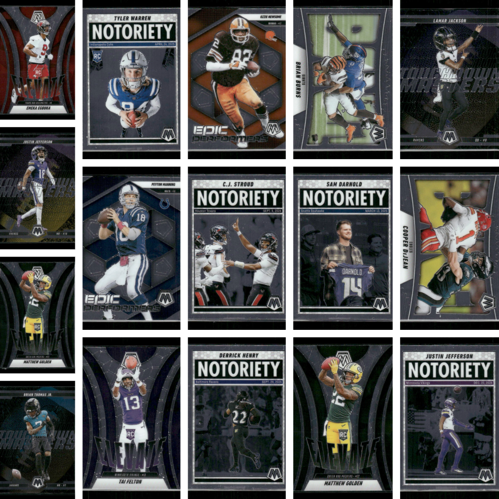 2025 Mosaic Football - 16 Card Rookie & Vet Insert Lot