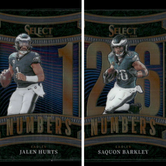 Jalen Hurts & Saquon Barkley - 2025 Select Football - Numbers Insert Lot