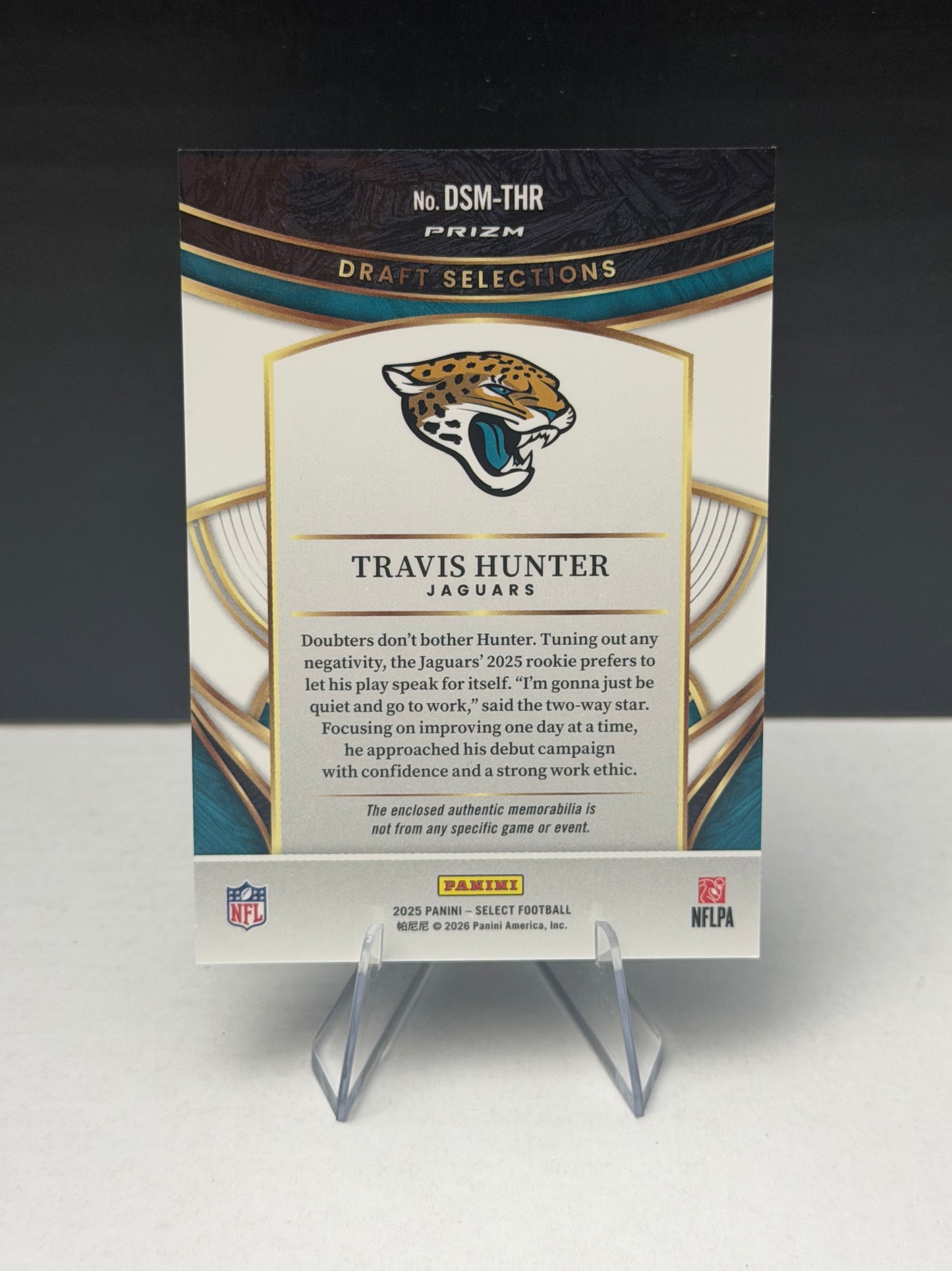 Travis Hunter - 2025 Select Football - Draft Selections Patch - Rookie