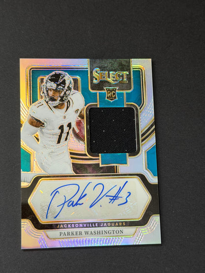 Parker Washington - 2023 Select Football - Silver Mem Auto /199 - Rookie