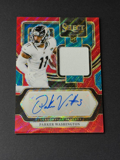Parker Washington - 2023 Select Football - Red Wave Mem Auto - Rookie