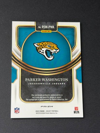 Parker Washington - 2023 Select Football - Red Wave Mem Auto - Rookie