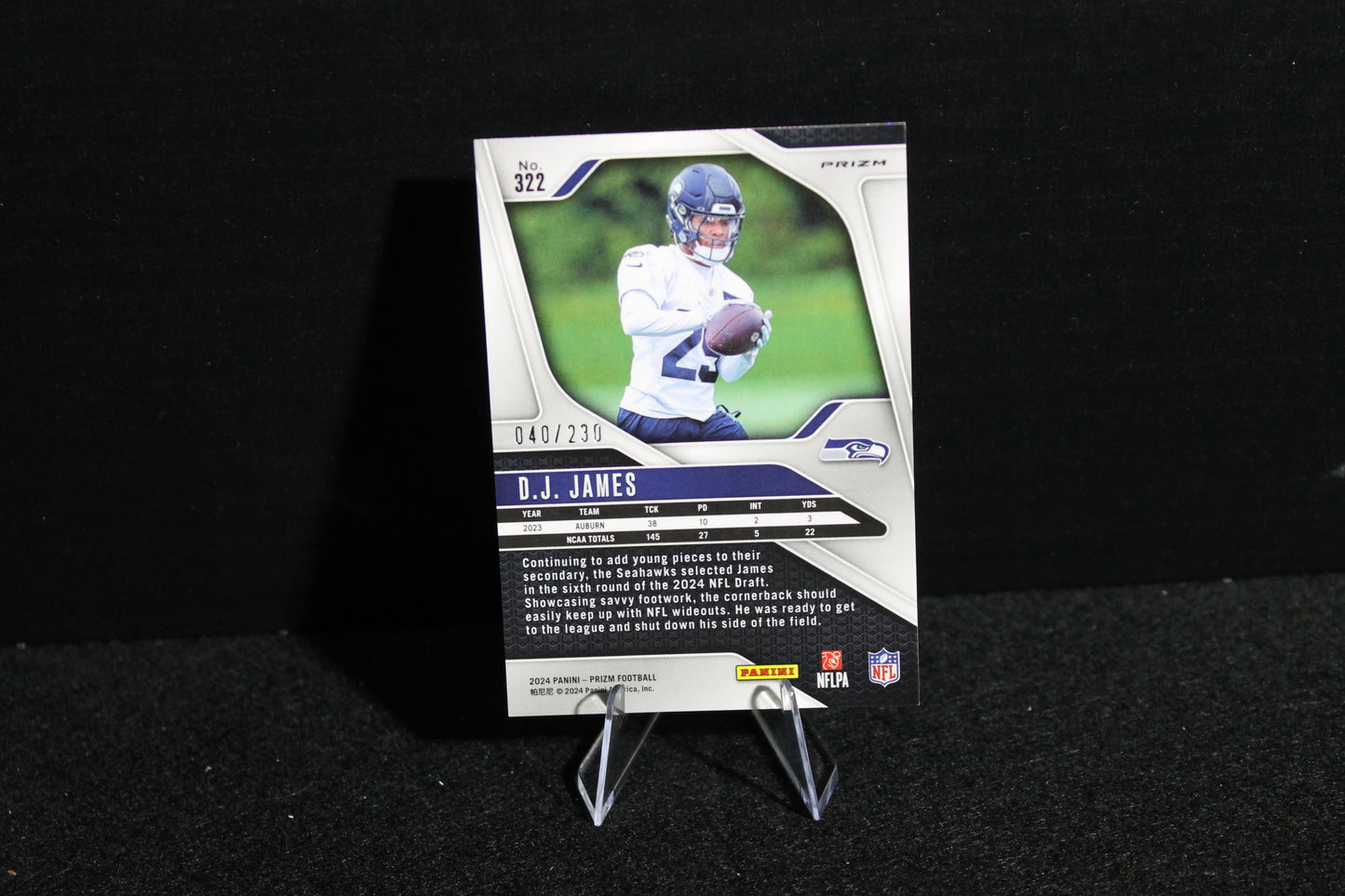 D.J. James - 2024 Panini Prizm - Blue Wave /230 - Rookie
