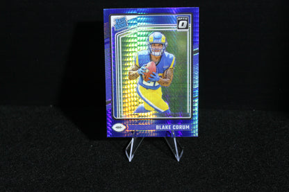 Blake Corum - 2024 Donruss Optic - Blue Hyper - Rated Rookie