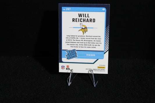 Will Reichard - 2024 Donruss Optic - Blue Hyper - Rated Rookie
