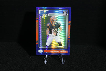 Jermaine Burton - 2024 Donruss Optic - Blue Hyper - Rated Rookie