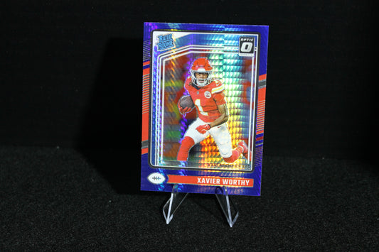 Xavier Worthy - 2024 Donruss Optic - Blue Hyper - Rated Rookie