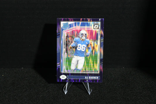 AJ Barner - 2024 Donruss Optic - Purple Shock - Rated Rookie