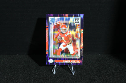 Xavier Worthy - 2024 Donruss Optic - Purple Shock - Rated Rookie