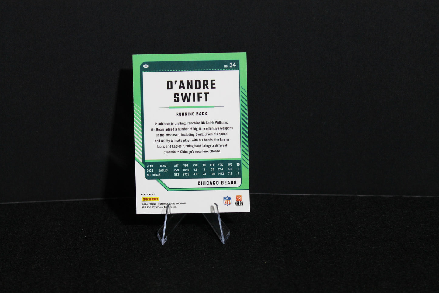 D'Andre Swift - 2024 Donruss Optic - Holo - Rated Rookie