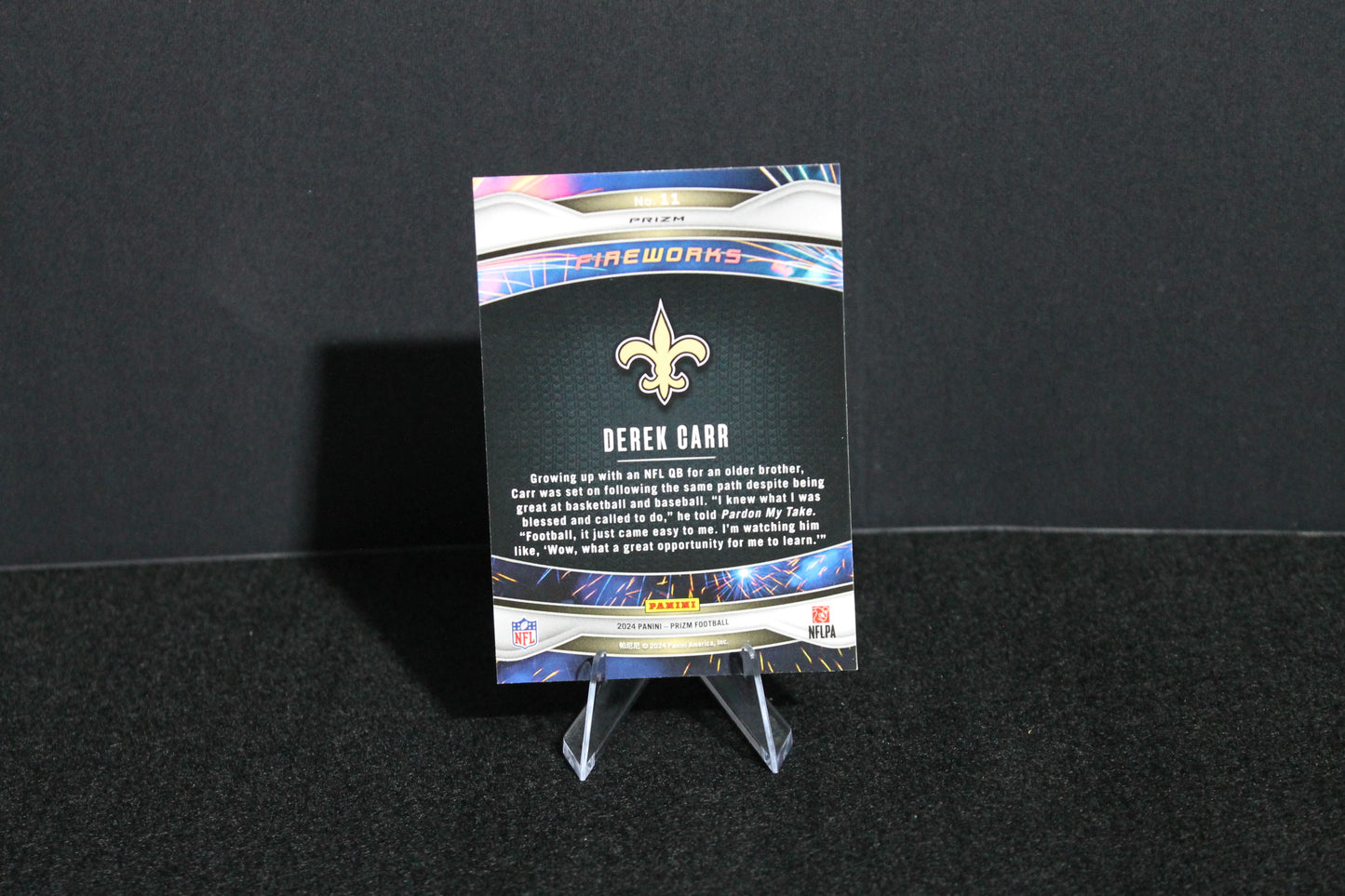 Derek Carr - 2024 Panini Prizm - Green Wave Fireworks