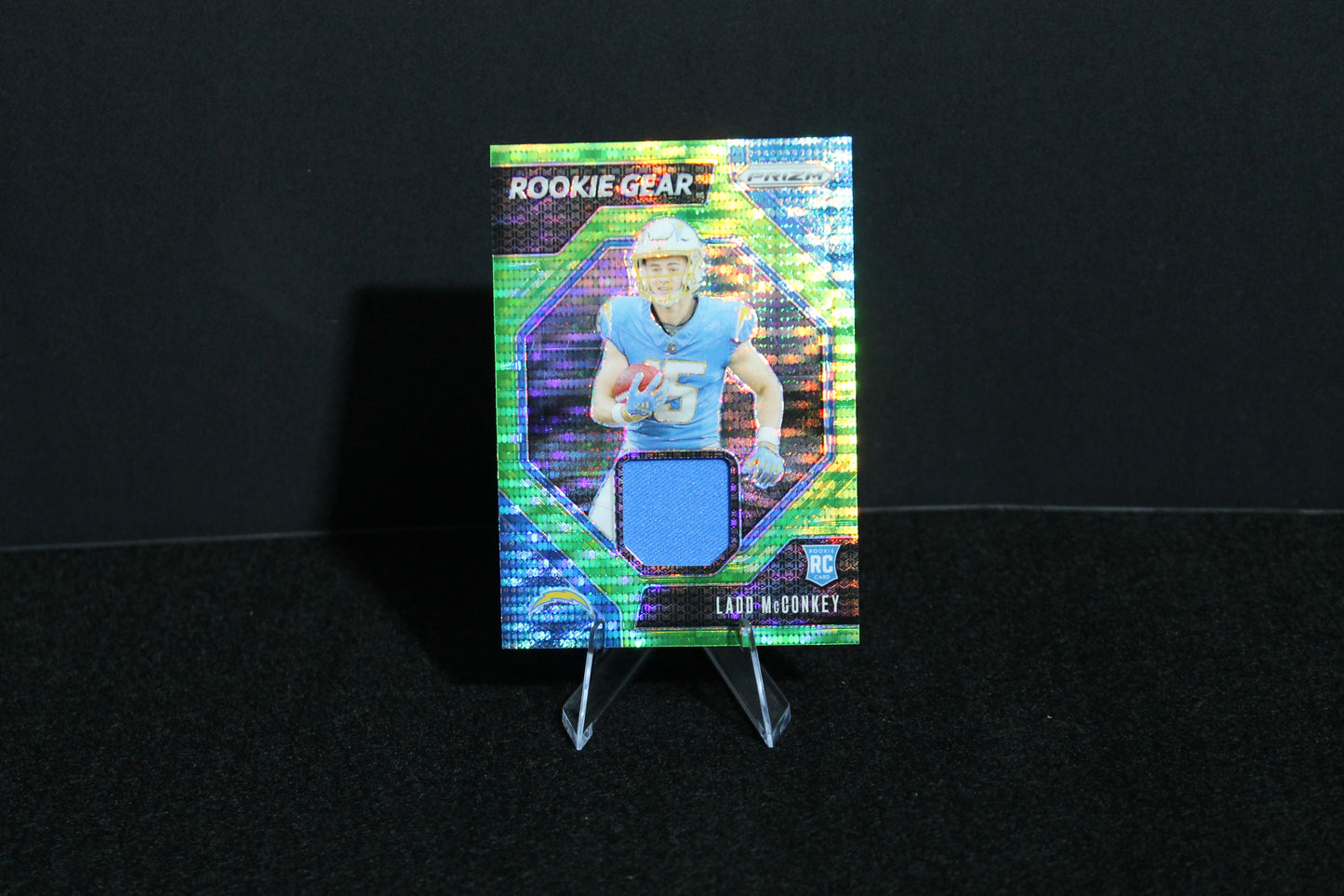 Ladd McConkey - 2024 Panini Prizm - Neon Green Pulsar Rookie Gear Patch - Rookie