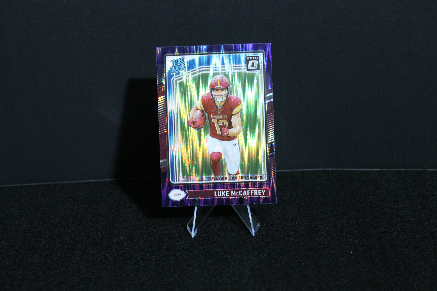 Luke McCaffrey - 2024 Donruss Optic - Purple Shock - Rated Rookie
