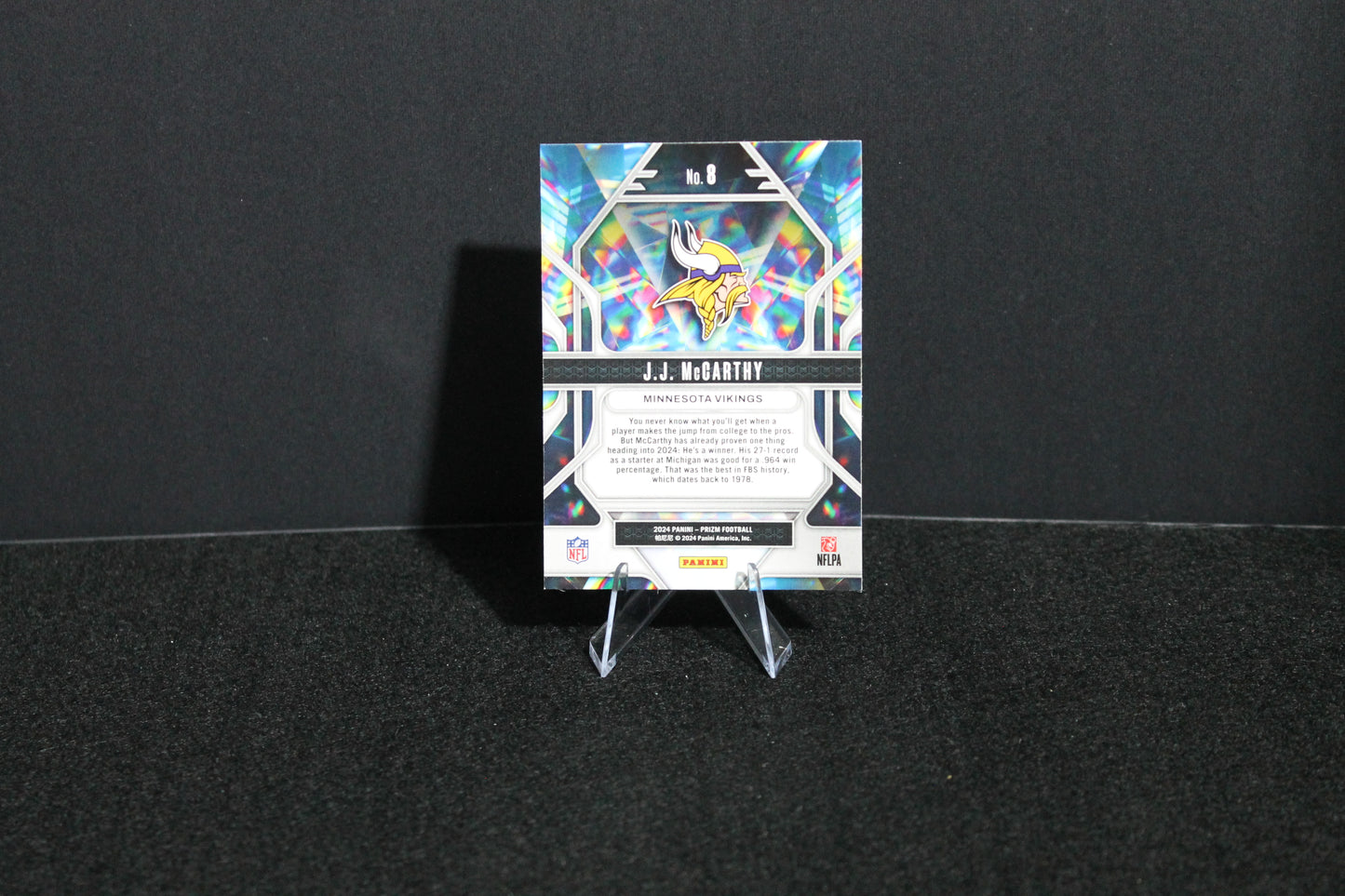 J.J. McCarthy - 2024 Panini Prizm -  Prizmatic - Rookie