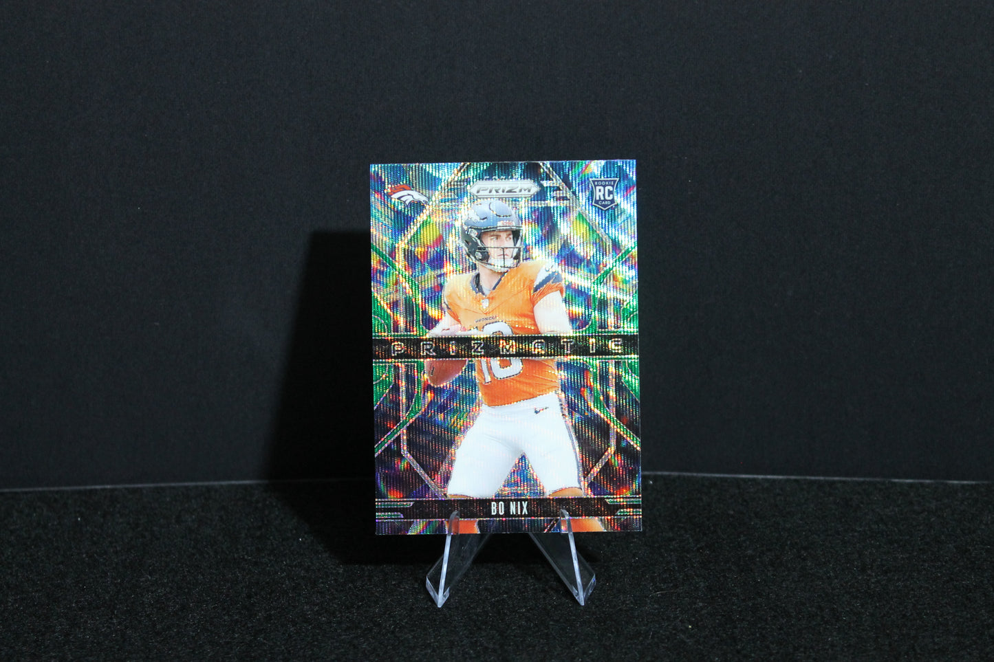 Bo Nix - 2024 Panini Prizm - Green Wave Prizmatic - Rookie
