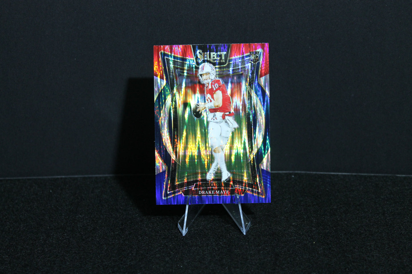 Drake Maye - 2024 Select Football - Red & Blue Shock - Concourse - Rookie