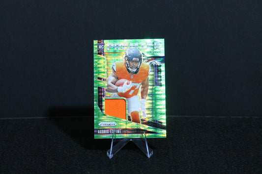 Audric Estime - 2024 Panini Prizm - Neon Green Pulsar Premier Jerseys - Rookie