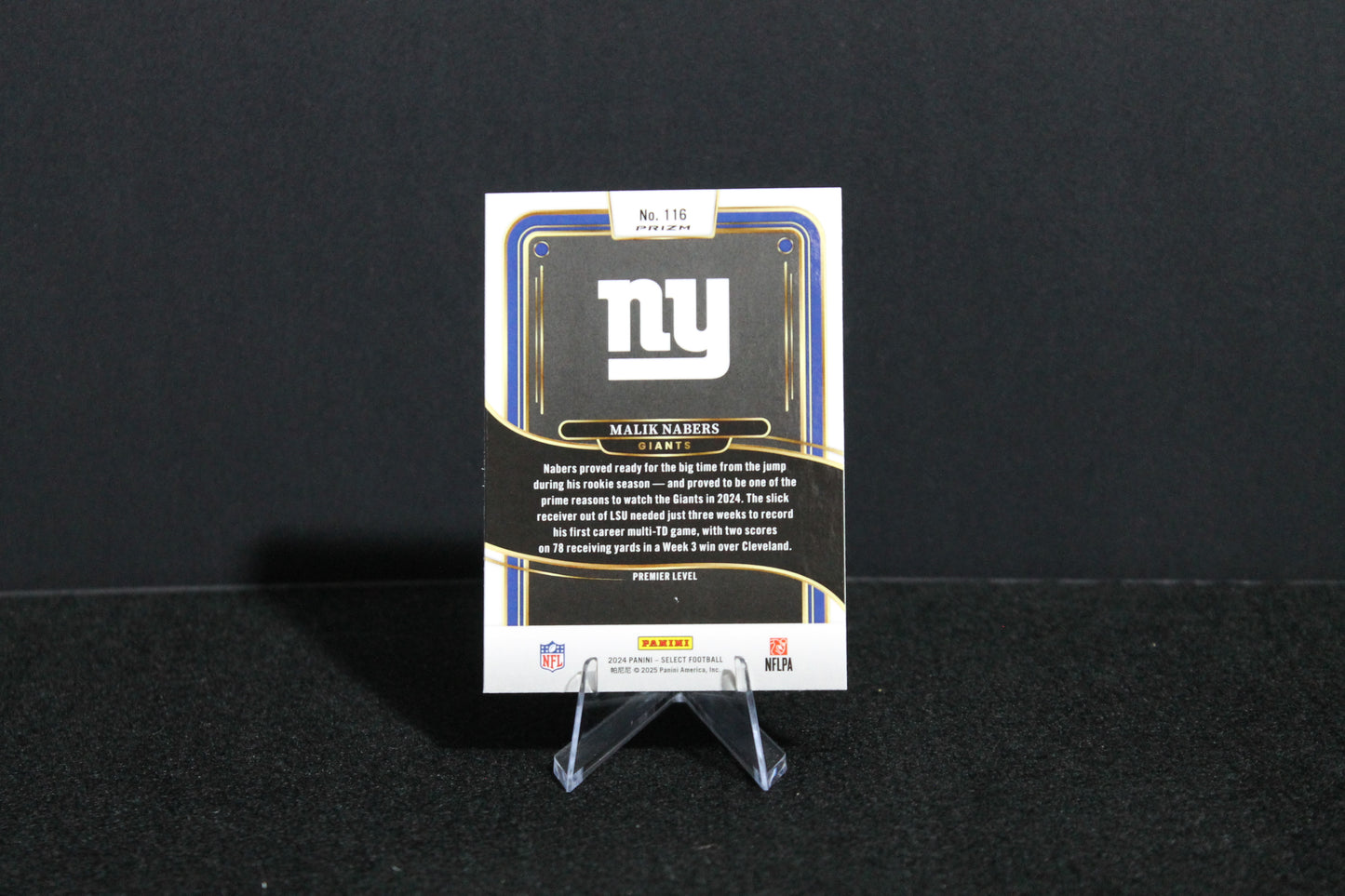 Malik Nabers - 2024 Select Football - Red & Blue Shock - Premier Level - Rookie