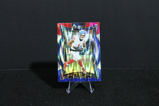 Malik Nabers - 2024 Select Football - Red & Blue Shock - Concourse - Rookie