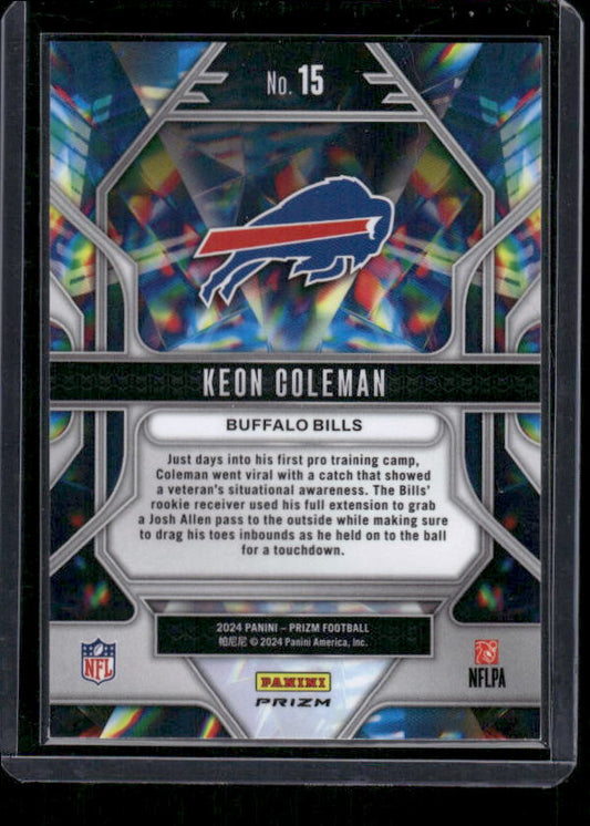 Keon Coleman - 2024 Panini Prizm - Green Wave Prizmatic - Rookie