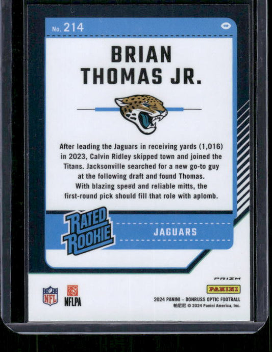 Brian Thomas Jr. - 2024 Donruss Optic - Purple Scope - Rookie