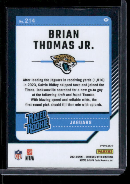 Brian Thomas Jr. - 2024 Donruss Optic - Pink - Rookie