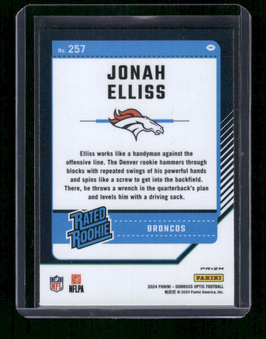 Jonah Elliss - 2024 Donruss Optic - Green Velocity - Rated Rookie