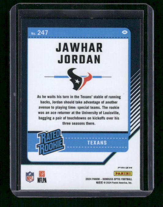 Jawhar Jordan - 2024 Donruss Optic - Green Velocity - Rated Rookie